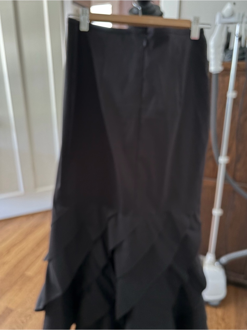 Tadashi Shoji Black Tiered Maxi Skirt